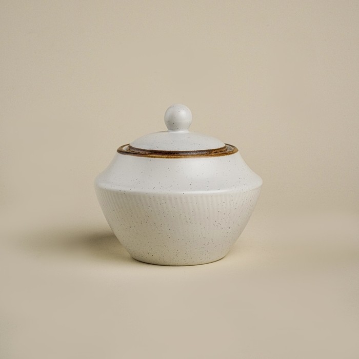 Сахарница фарфоровая SL Home &laquo;Волна в камне&raquo;, 300 мл, 9,5&times;10,5 см, цвет белый