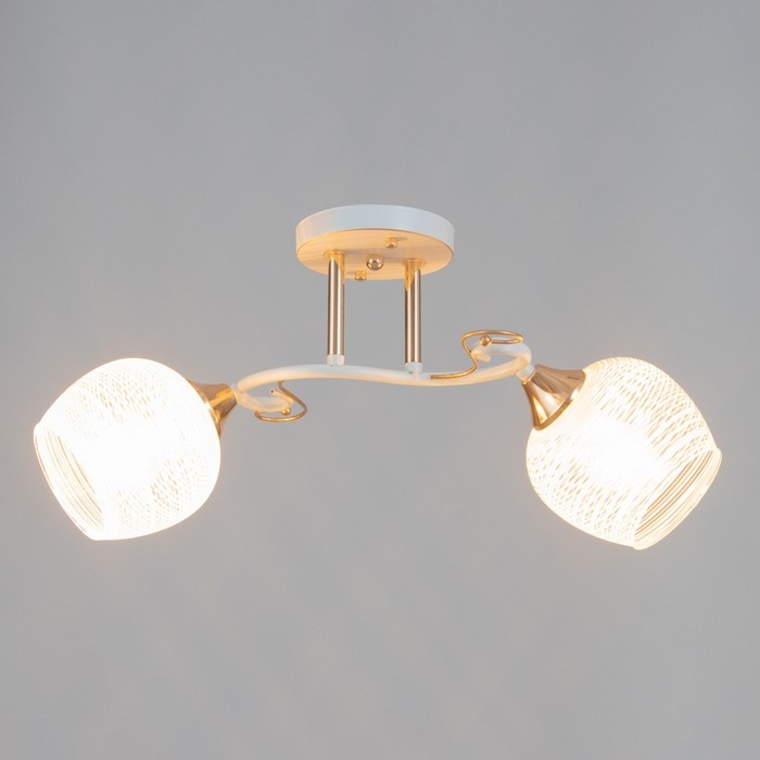 Люстра потолочная Жаклин 2хE27 40Вт Белый, золото Люстра потолочная Жаклин 2хE27 40Вт Белый, золото