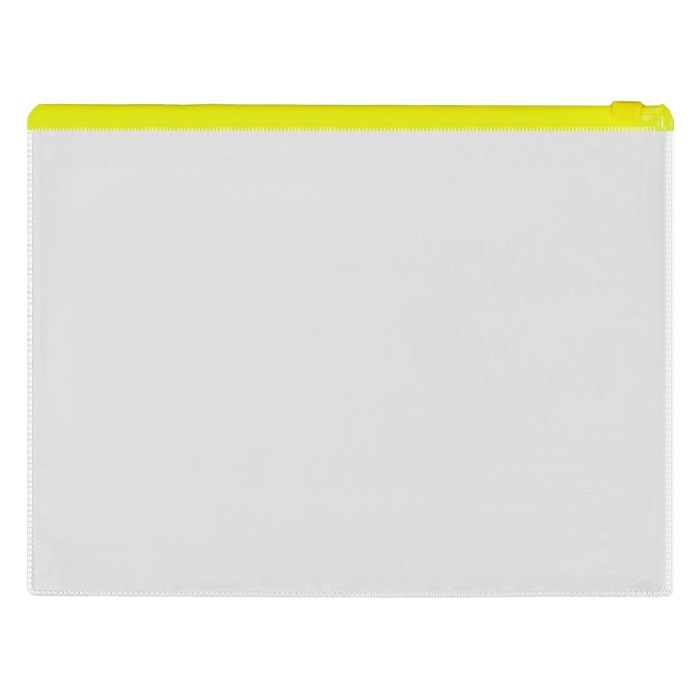 Набор папка-конверт на молнии 12 штук, формат А4 120мкр прозрачная, размер молнии 33 х 23,7см