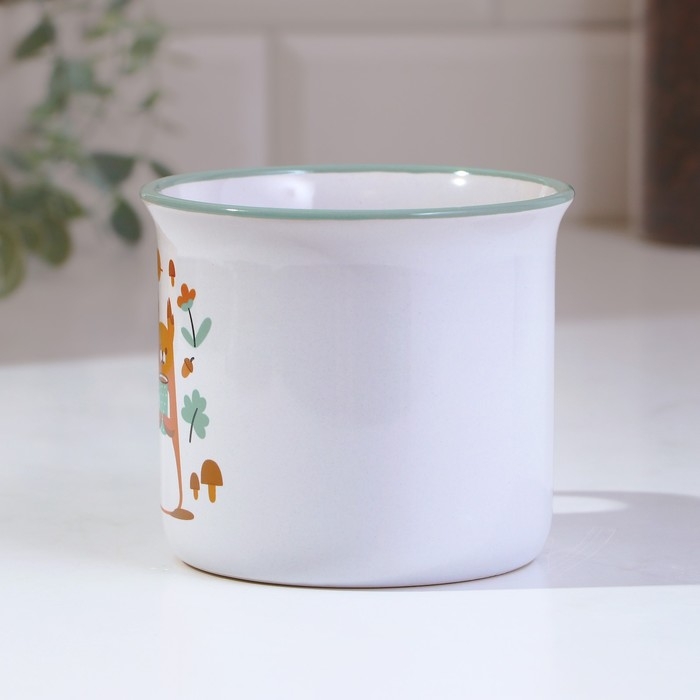 Кружка керамическая &laquo;Белочка&raquo;, 450 мл, цвет белый