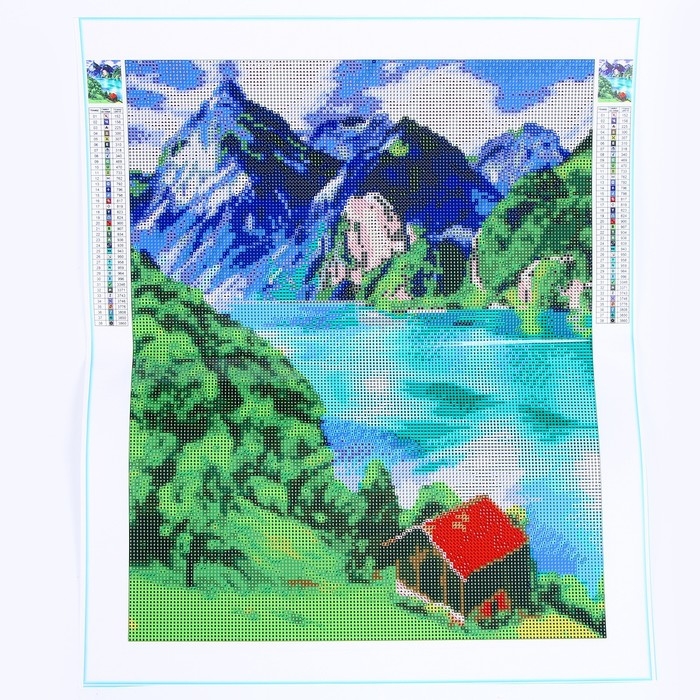 Алмазная мозаика с полным заполнением на холсте &laquo;Горное озеро&raquo;, 40 х 50 см