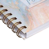 Скетчбук А6, 80 листов на гребне по короткой стороне "Мрамор", твёрдая обложка, блок 100 г/м&sup2;