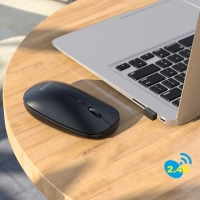 Мышь Hoco GM15, беспроводная (2.4 + BT), оптическая, 800-1200-1600 dpi, черная Мышь Hoco GM15, беспроводная (2.4 + BT), оптическая, 800-1200-1600 dpi, черная