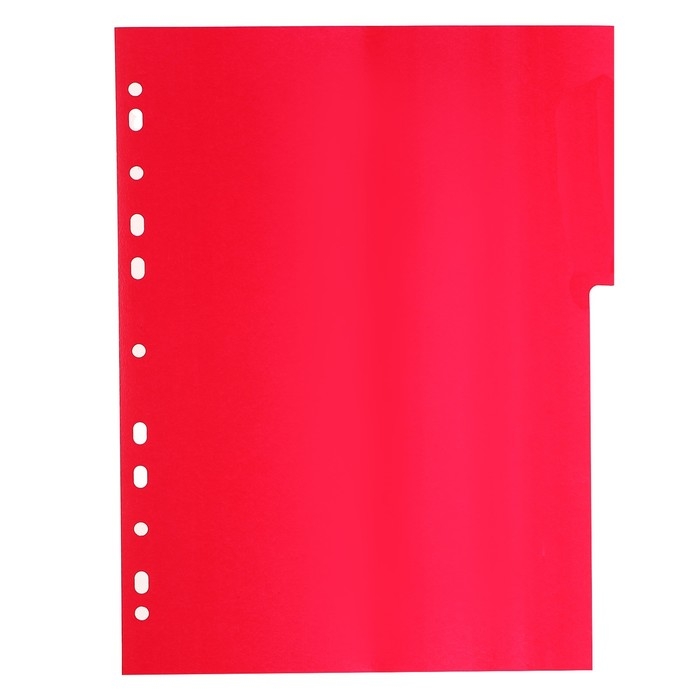 Набор разделителей листов А4 Office-2000, 10 листов без индексации, цветные, пластик 120 мкм