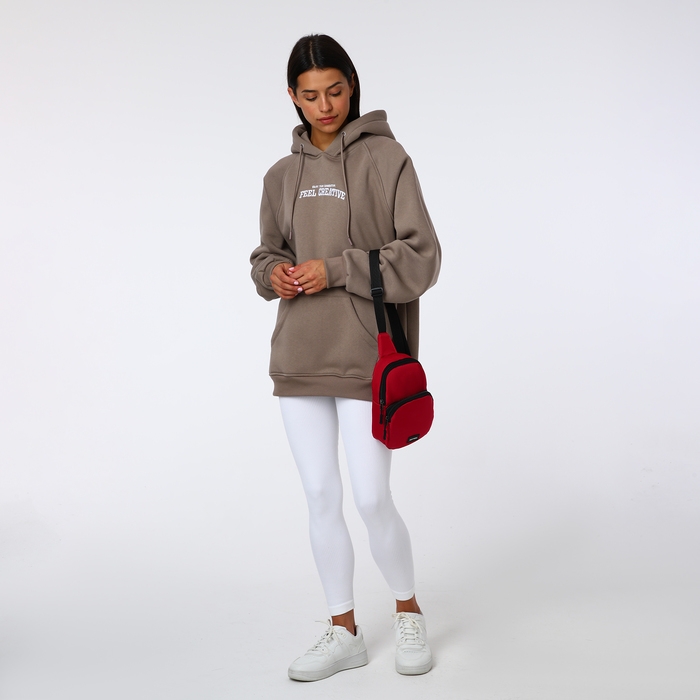 Сумка-слинг на молнии TEXTURA, наружный карман, цвет фуксия Сумка-слинг на молнии TEXTURA, наружный карман, цвет фуксия