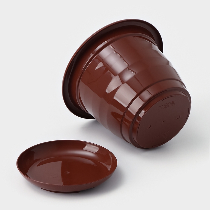 Горшок для цветов с поддоном Доляна &laquo;Арена&raquo;, 2 л, цвет коричневый