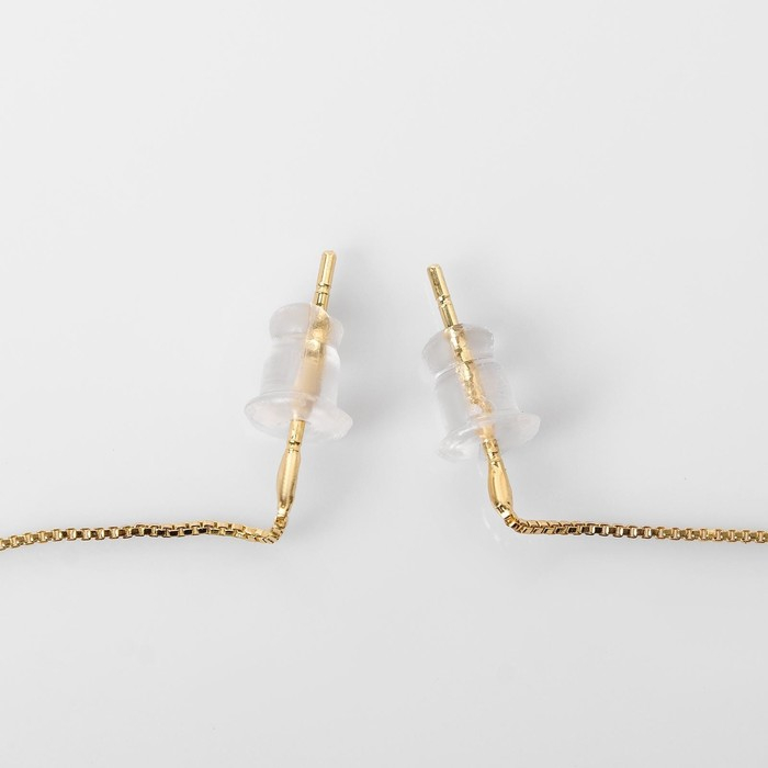 Серьги висячие со стразами &laquo;Крестик&raquo; на цепочке, цвет белый в золоте, 10,3 см