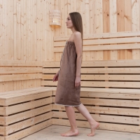 Полотенце-парео Этель для бани, цв. коричневый, 70*140 см, 100% п/э, 280 г/м2 Полотенце-парео Этель для бани, цв. коричневый, 70*140 см, 100% п/э, 280 г/м2