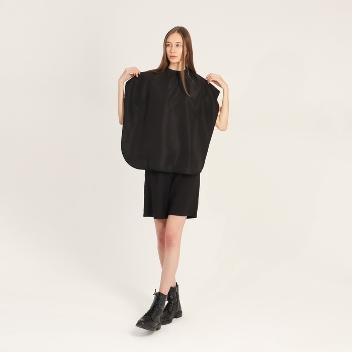 Пелерина парикмахерская, на завязках/крючках, цвет чёрный Пелерина парикмахерская, на завязках/крючках, цвет чёрный