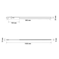 Ручка-скоба CAPPIO RSC020, алюминий, м/о 960 мм, цвет черный