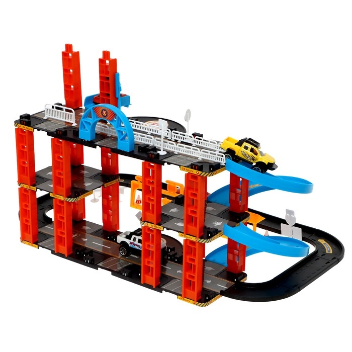 Парковка Racing, с лифтом, 4 машинки, 3 уровня