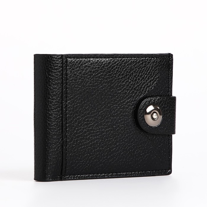 Портмоне мужское на магните, отдел для купюр, для карт, для монет, цвет чёрный Портмоне мужское на магните, отдел для купюр, для карт, для монет, цвет чёрный