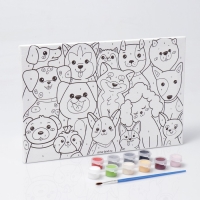 Картина по номерам для детей &laquo;Щенки-друзья&raquo;, 20 х 30 см