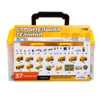 Набор игровой &laquo;Строительная техника&raquo;, машинки 12 штук, дорожные знаки, игровое поле