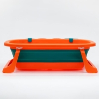 Ванночка детская складная со сливом, &laquo;Краб&raquo;, 67 см., цвет бирюзовый/оранжевый