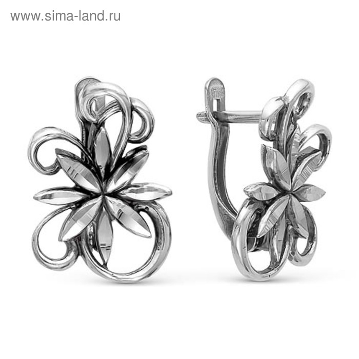 Серьги «Дыхание ветра», посеребрение с оксидированием Серьги «Дыхание ветра», посеребрение с оксидированием