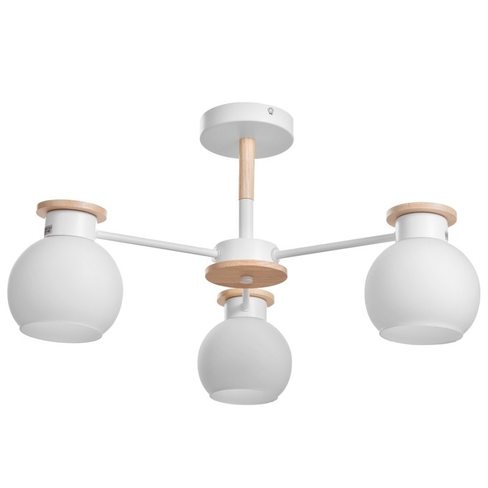 Люстра "Паула" 3х60Вт Е27 Белый, дерево 58х58х30см