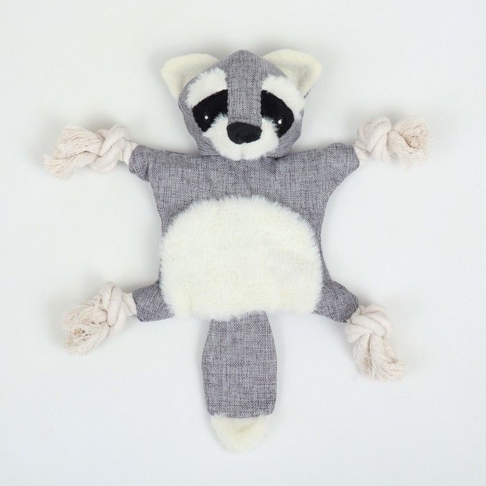 Игрушка текстильная с канатом Игрушка текстильная с канатом "Енот" с пищалкой, шуршащая, 26 х 28 см