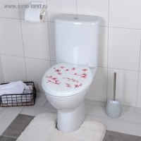 Сиденье для унитаза с крышкой Росспласт &laquo;Декор. Сакура&raquo;, 46&times;36 см, цвет белый