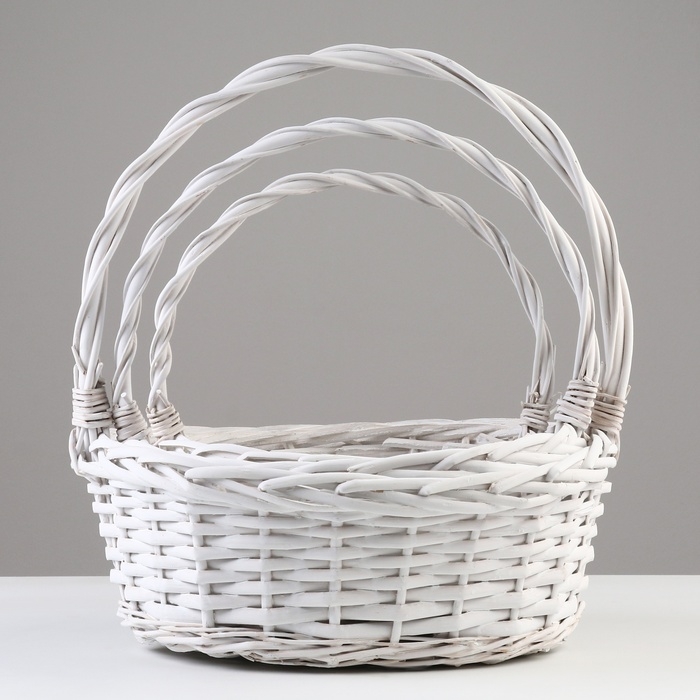 Набор корзин плетеных, 36x28x13/36 см, 31x23x12/31 см, 25x18x10/26 см, 3 шт, ива