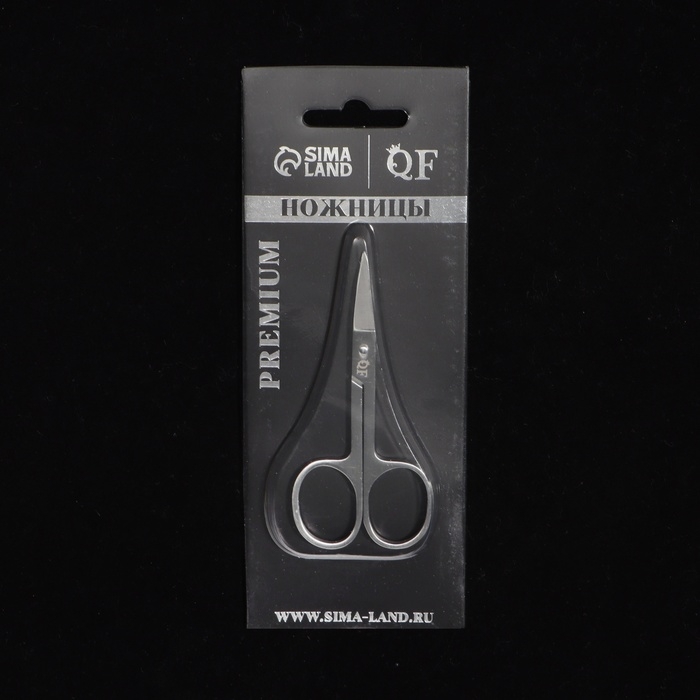 Ножницы маникюрные &laquo;Premium&raquo;, загнутые, широкие, 9 см, на блистере, цвет серебристый