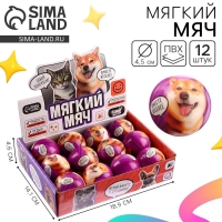 Мяч детский мягкий &laquo;Играй с друзьями&raquo;питомцы 4,5 см , в шоубоксе