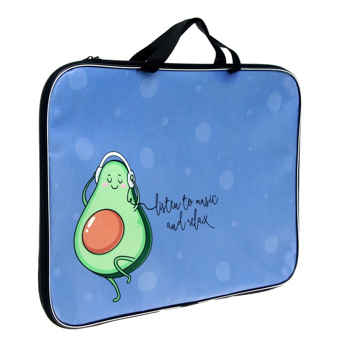 Папка для чертежей и рисунков А3, 470 х 350 х 20 мм, с ручками, текстильная, Calligrata Папка для чертежей и рисунков А3, 470 х 350 х 20 мм, с ручками, текстильная, Calligrata "Авокадо"