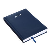 Ежедневник датированный 2024 года, А5, 176 листов, Attomex.Lancaster, обложка балакрон, ляссе, блок 70 г/м2, синий