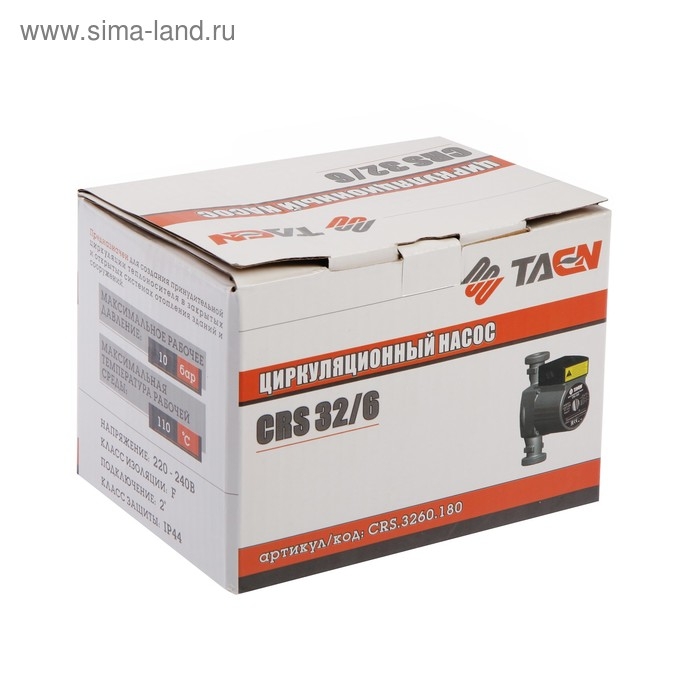 Насос циркуляционный TAEN СRS32/6, напор 6 м, 50 л/мин, 46/67/93 Вт Насос циркуляционный TAEN СRS32/6, напор 6 м, 50 л/мин, 46/67/93 Вт