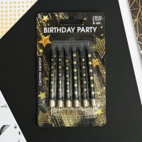 Свечи для торта &laquo;Birthday party&raquo;, 6 шт., 9 х 0,8 см