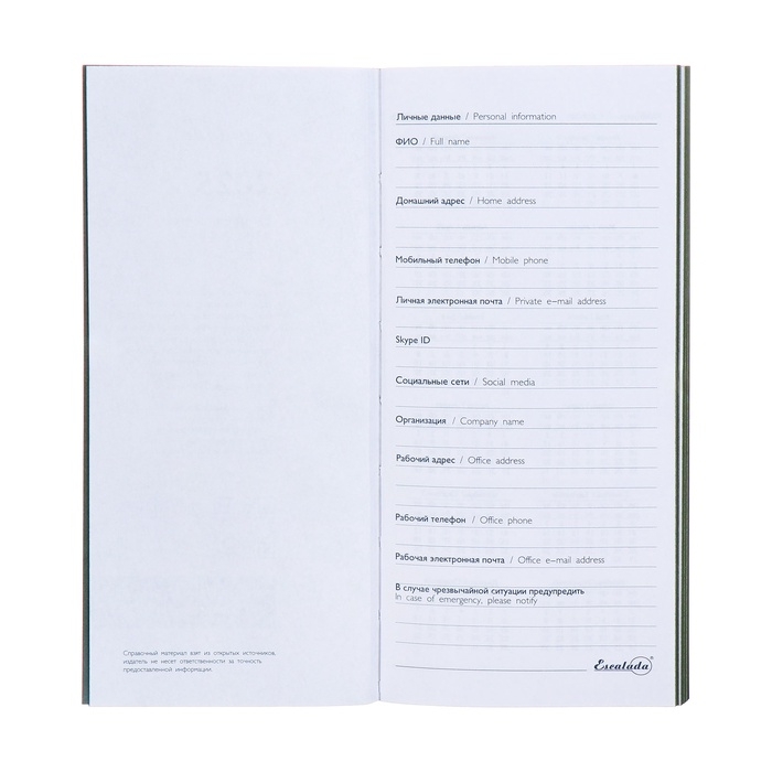 Еженедельник датированный 2025 года, 80х165 мм, 64 листа ESCALADA, мягкая обложка из искусственной кожи, блинтовое тиснение, блок 70 г/м&sup2;, зелёный