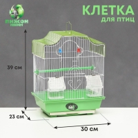 Клетка для птиц укомплектованная Bd-1/4f, 30 х 23 х 39 см, зелёная Клетка для птиц укомплектованная Bd-1/4f, 30 х 23 х 39 см, зелёная