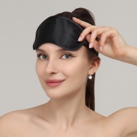 Маска для сна, сатиновая, резинка одинарная, 19 &times; 8,5 см, цвет чёрный