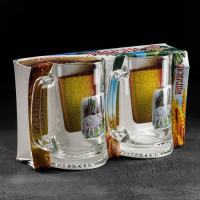 Набор кружек для пива &laquo;Охота-рыбалка&raquo;, 500 мл, 2 шт, рисунок МИКС