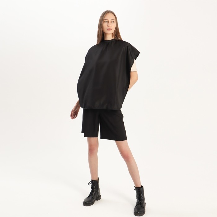 Пелерина парикмахерская, на завязках/крючках, цвет чёрный Пелерина парикмахерская, на завязках/крючках, цвет чёрный