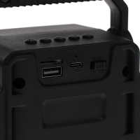 Портативная колонка VS08 LED, 5Вт, 1200мАч, FM, MP3, USB, microSD, TWS черная