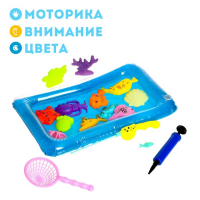 Рыбалка &laquo;Большие рыбки&raquo; 12 рыбок, бассейн, насос, удочка, сачок