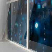 Гирлянда &laquo;Занавес&raquo; 1.6 &times; 1.6 м роса, IP20, серебристая нить, 160 LED, свечение тёплое белое, 8 режимов, 220 В