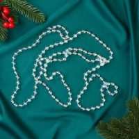 Бусы на ёлку 2 м d-10 мм "Льдинка" классика, прозрачный перламутр