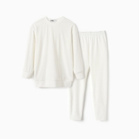 Костюм детский (свитшот, леггинсы) KAFTAN Plushy р.34 (122-128), белый