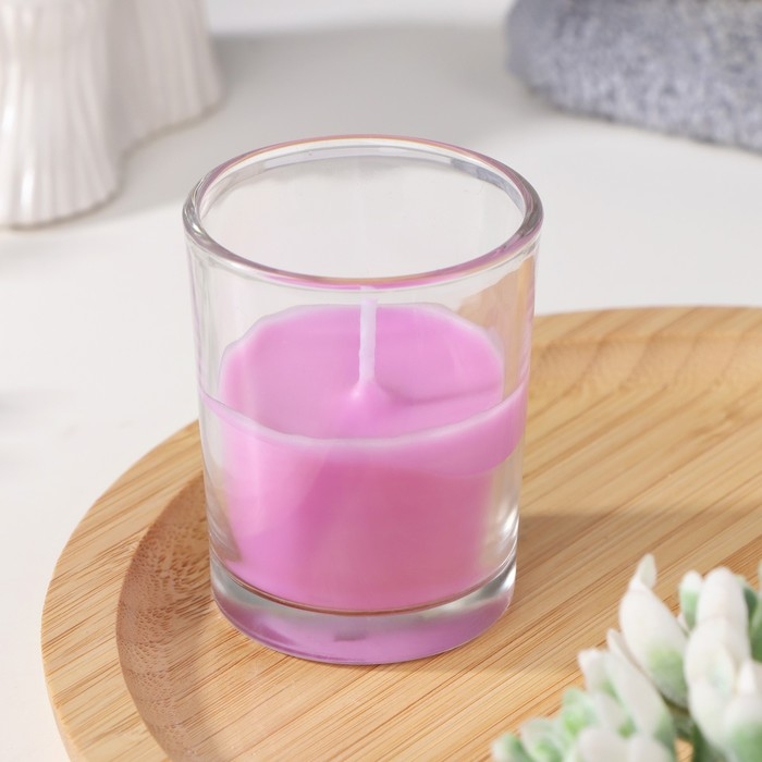 Свеча ароматическая в стакане "Нюд", 5х6 см, лаванда