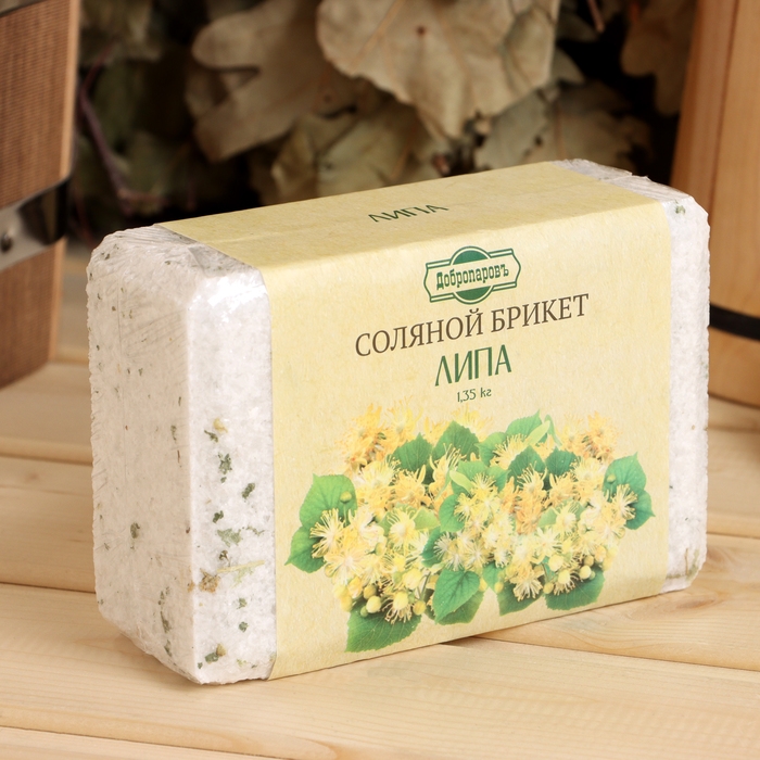 Соляной брикет Соляной брикет "Липа" с алтайскими травами, 1,35 кг "Добропаровъ"