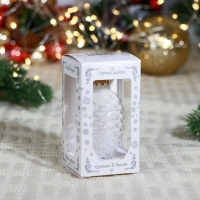 Ёлочное украшение "Шишка в снегу" микс, в подарочной упаковке, h-8см Ёлочное украшение "Шишка в снегу" микс, в подарочной упаковке, h-8см