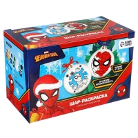 Набор для творчества на Новый год "Новогодний шар под раскраску", 2 штуки 5.5 см, Человек-паук