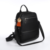 Рюкзак городской на молнии, из искусственной кожи, цвет чёрный Рюкзак городской на молнии, из искусственной кожи, цвет чёрный