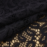 Кружевная эластичная ткань, 220 мм &times; 2,7 &plusmn; 0,5 м, цвет чёрный