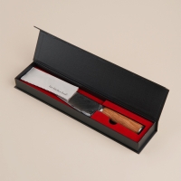 Нож кухонный SL Home &laquo;Оливия&raquo;, шеф, лезвие 16 см, дамасская сталь, цвет коричневый