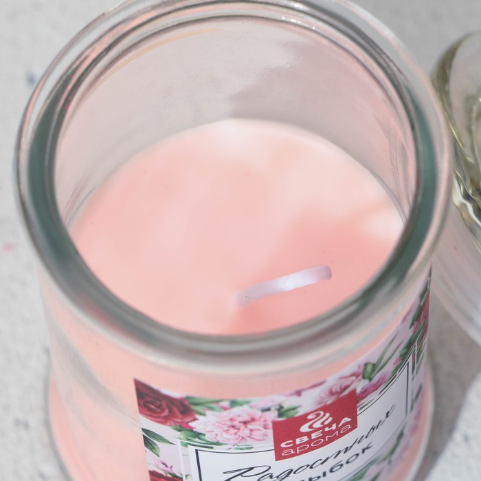 Свеча в банке &laquo;Радостных улыбок&raquo;, аромат цветочный