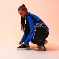 Рюкзак школьный текстильный &laquo;Надписи&raquo;, 46х30х10 см, вертикальный карман, цвет чёрный