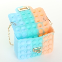 Сумка детская для девочки на замке &laquo;Выбражулька&raquo;, pop it, цвет голубой/бирюзовый/бежевый